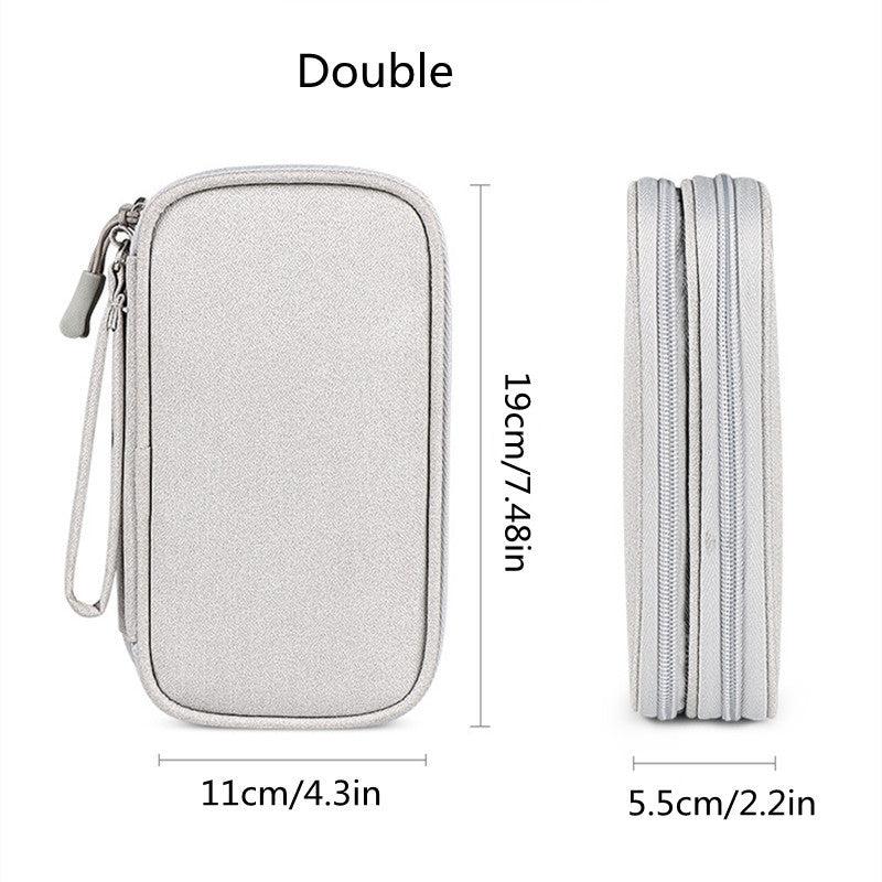 Portable Data Cable Bag Zipper Travel Storage Bag