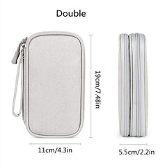Portable Data Cable Bag Zipper Travel Storage Bag