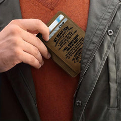 Vintage Leather Wallet Card Coin Holder for Son
