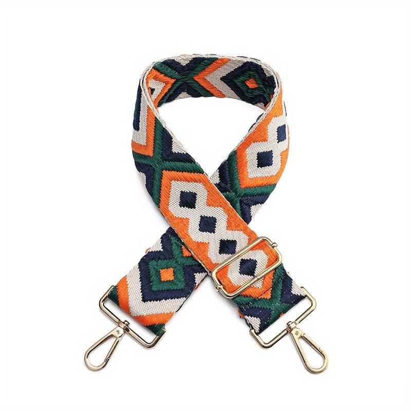 Ethnic Geometric Pattern Bag Strap Lightweight Adjustable Strap For Shoulder Bag