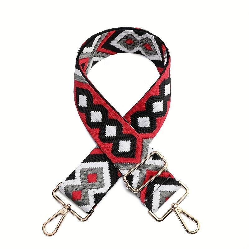 Ethnic Geometric Pattern Bag Strap Lightweight Adjustable Strap For Shoulder Bag