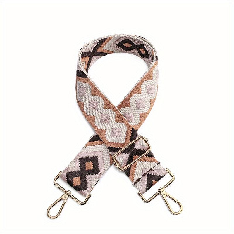 Ethnic Geometric Pattern Bag Strap Lightweight Adjustable Strap For Shoulder Bag