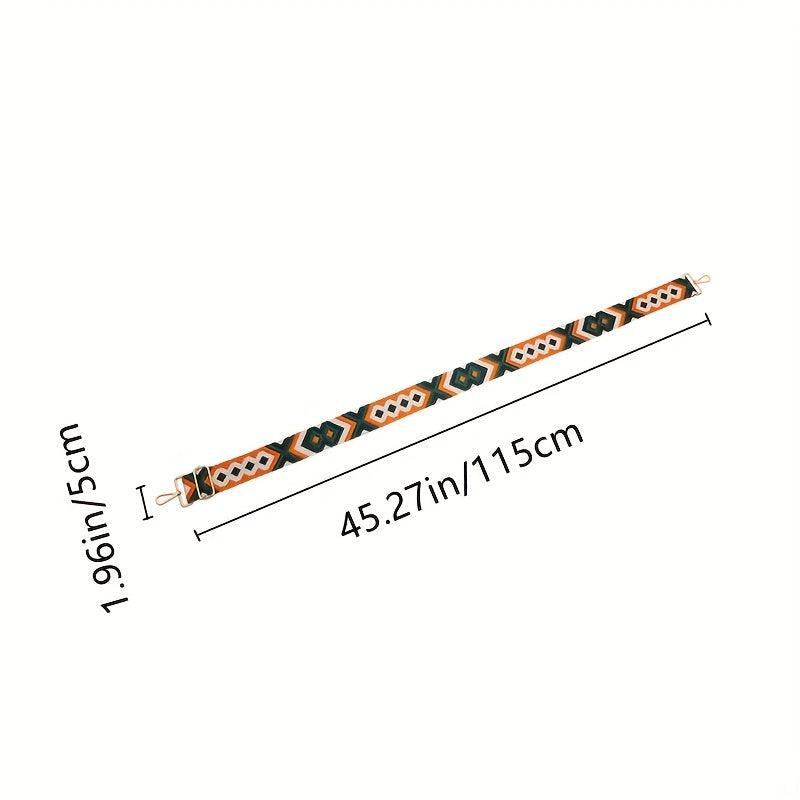 Ethnic Geometric Pattern Bag Strap Lightweight Adjustable Strap For Shoulder Bag