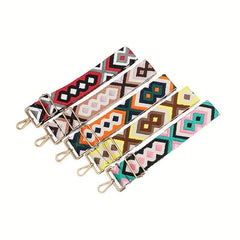 Ethnic Geometric Pattern Bag Strap Lightweight Adjustable Strap For Shoulder Bag