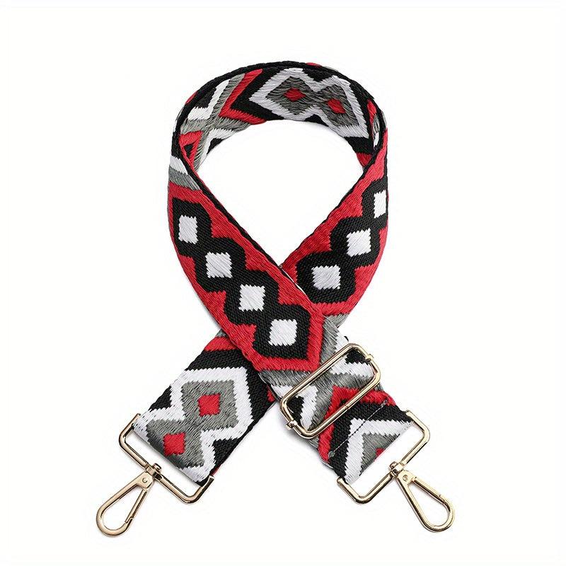Ethnic Geometric Pattern Bag Strap Lightweight Adjustable Strap For Shoulder Bag