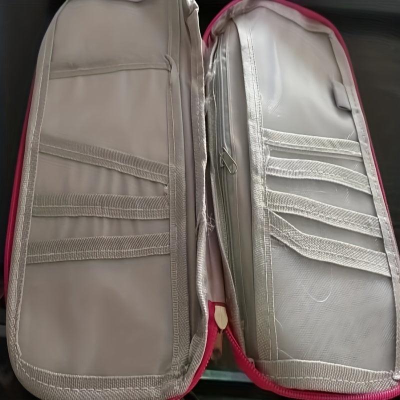 Travel Storage Bag Multifunctional Passport Organizer With Zipper