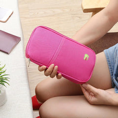 Travel Storage Bag Multifunctional Passport Organizer With Zipper