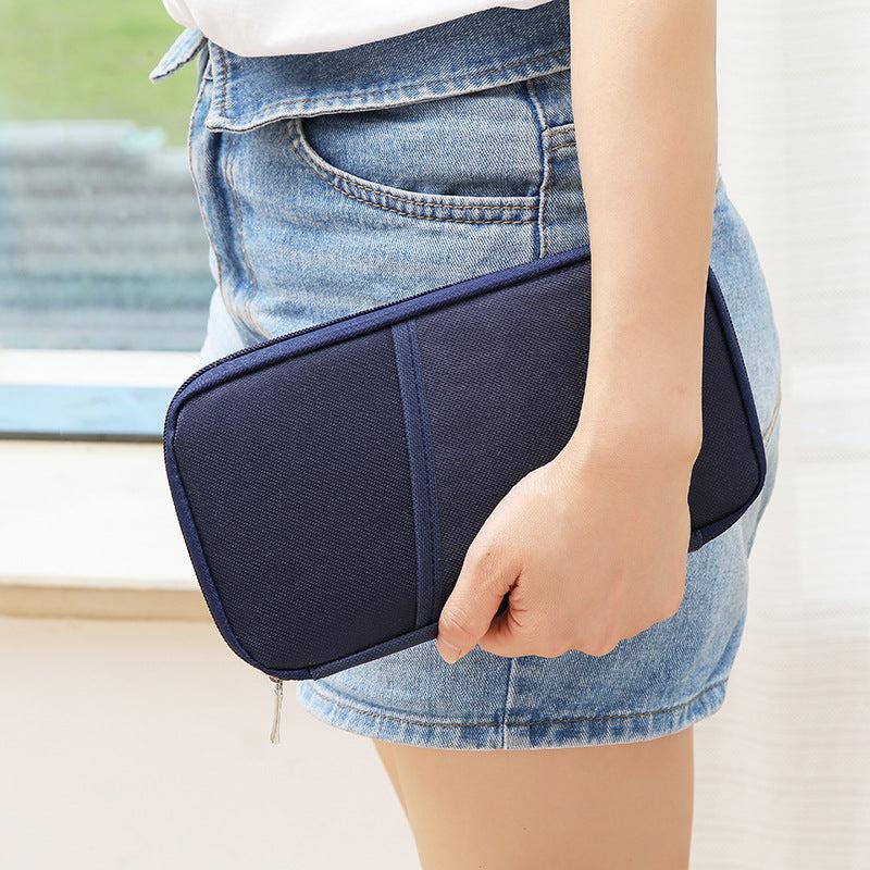 Travel Storage Bag Multifunctional Passport Organizer With Zipper