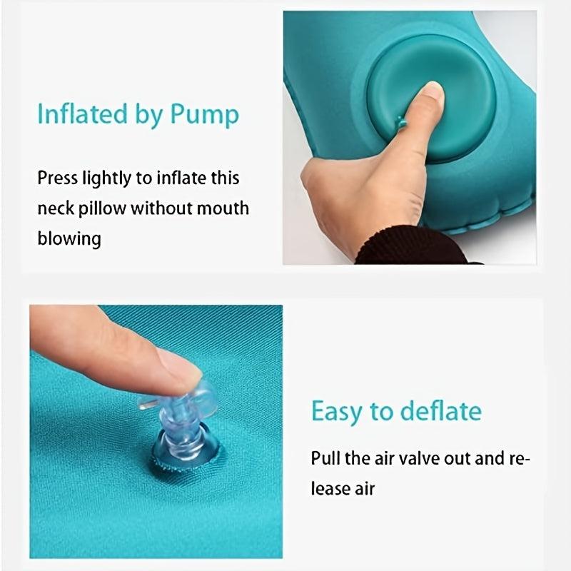 Inflatable Travel Pillow Lightweight Foldable Air Neck Pillow