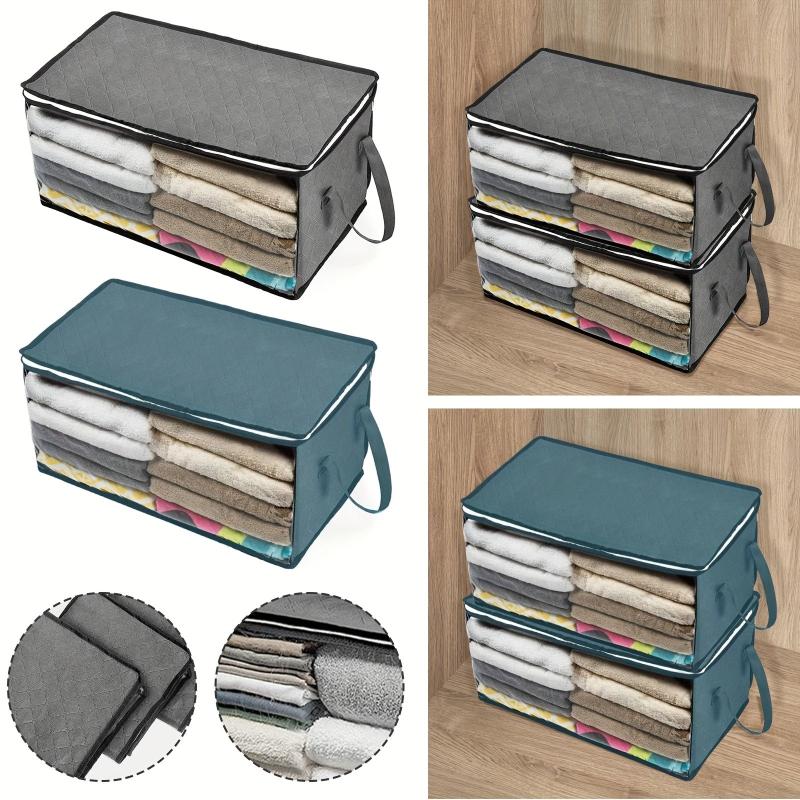 Large Capacity Clothes Storage Bag Quilted Organizer Foldable Zipper