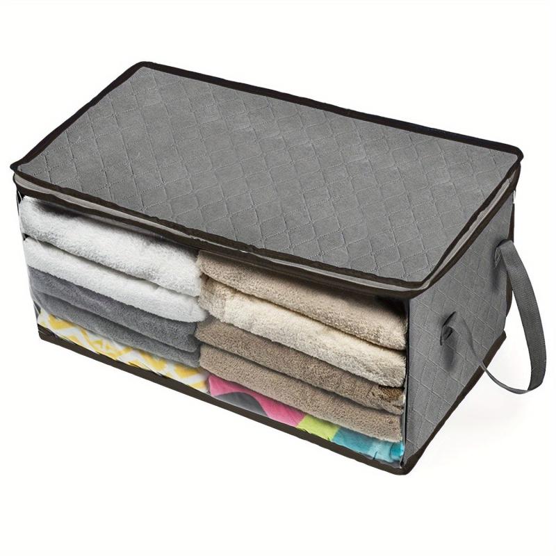 Large Capacity Clothes Storage Bag Quilted Organizer Foldable Zipper