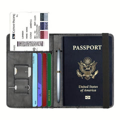 RFID Anti-theft Passport Holder PU Leather Classic Travel Holder