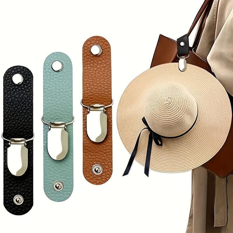 Travel Leather Hat Clip Outdoor Backpack Luggage Storage Clip