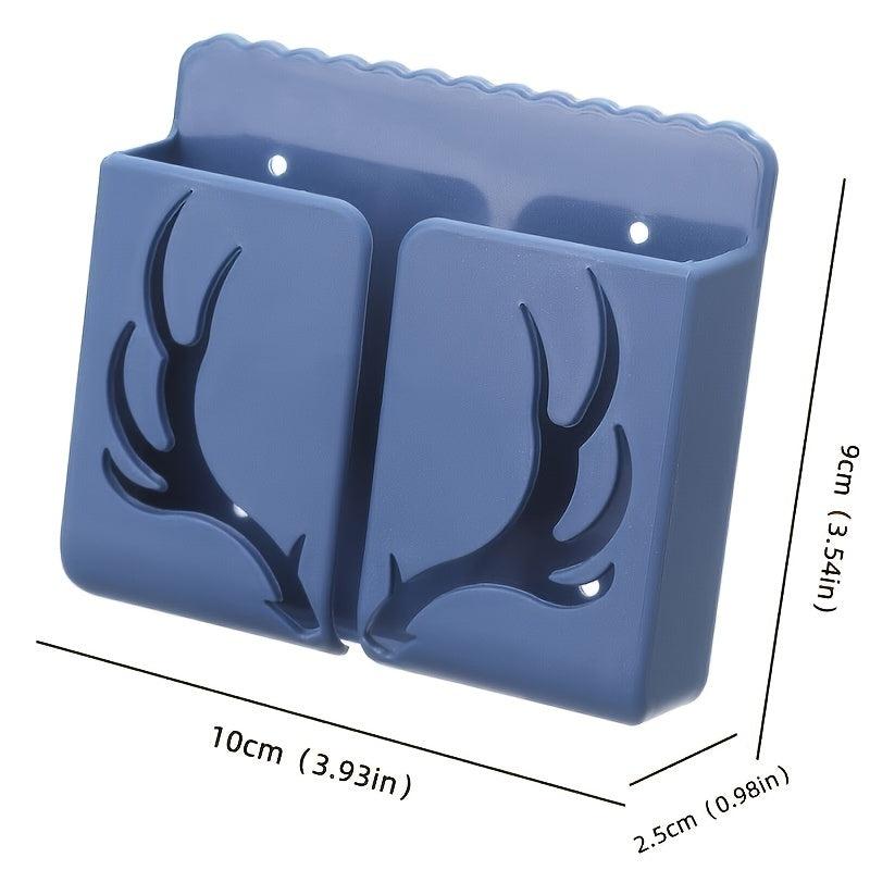 Remote Control Storage Box Wall Mounted Phone Holder Organizer