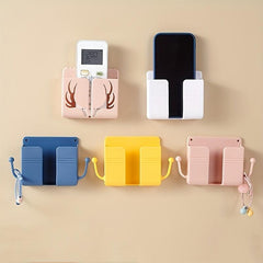Remote Control Storage Box Wall Mounted Phone Holder Organizer