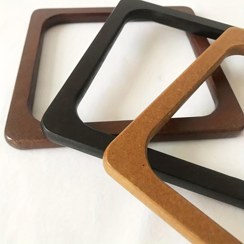 2pcs Wooden Square Handbag Handles DIY Bag Making Replacement