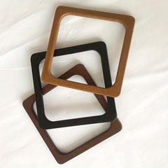 2pcs Wooden Square Handbag Handles DIY Bag Making Replacement