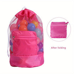Mesh Toy Storage Bag Lightweight Shoulder Beach Backpack