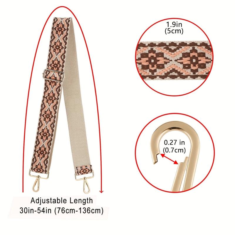 Vintage Pattern Bag Strap Reusable Adjustable Strap