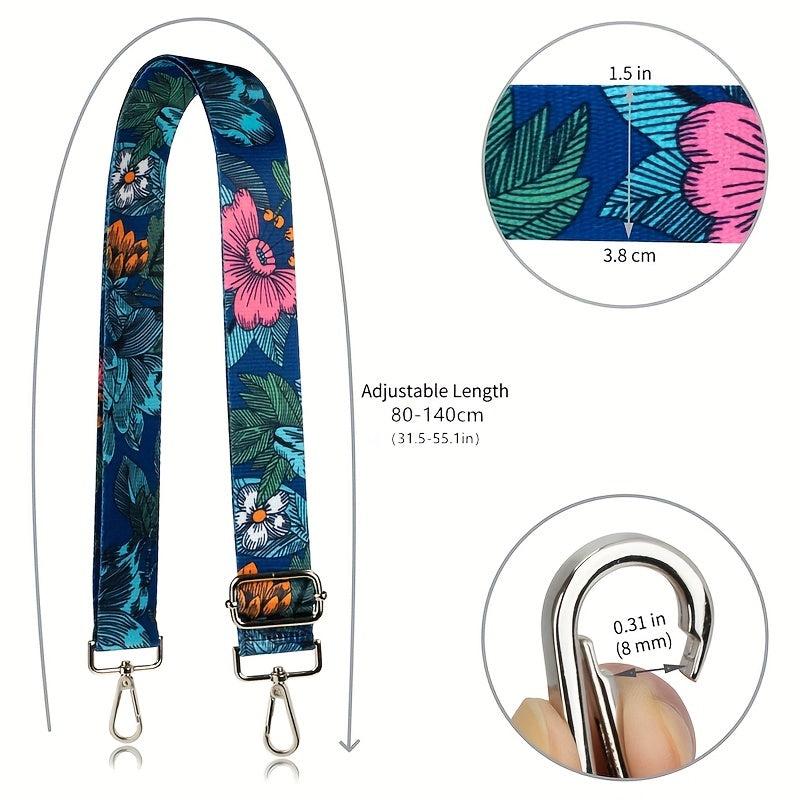 Vintage Flower Purse Strap Replaced Durable Strap Adjustable Wide Shoulder Bag