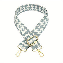 Houndstooth Pattern Shoulder Strap Lock Decor Belt