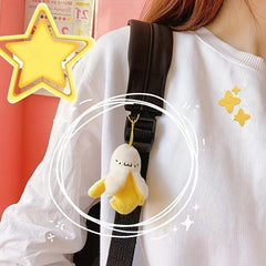 Creative Mini Peel Banana Phone Plush Keychain Pendant