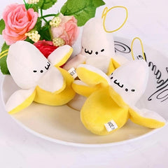 Creative Mini Peel Banana Phone Plush Keychain Pendant