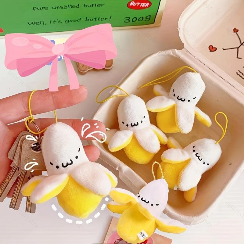Creative Mini Peel Banana Phone Plush Keychain Pendant