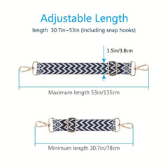 Vintage Print Shoulder Bag Strap Lightweight Durable Reusable Strap