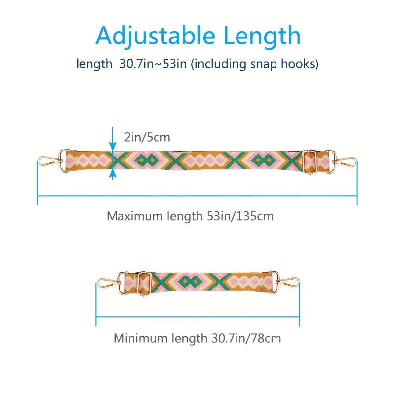 Vintage Pattern Bag Strap Wide Adjustable Strap Portable Reusable Strap
