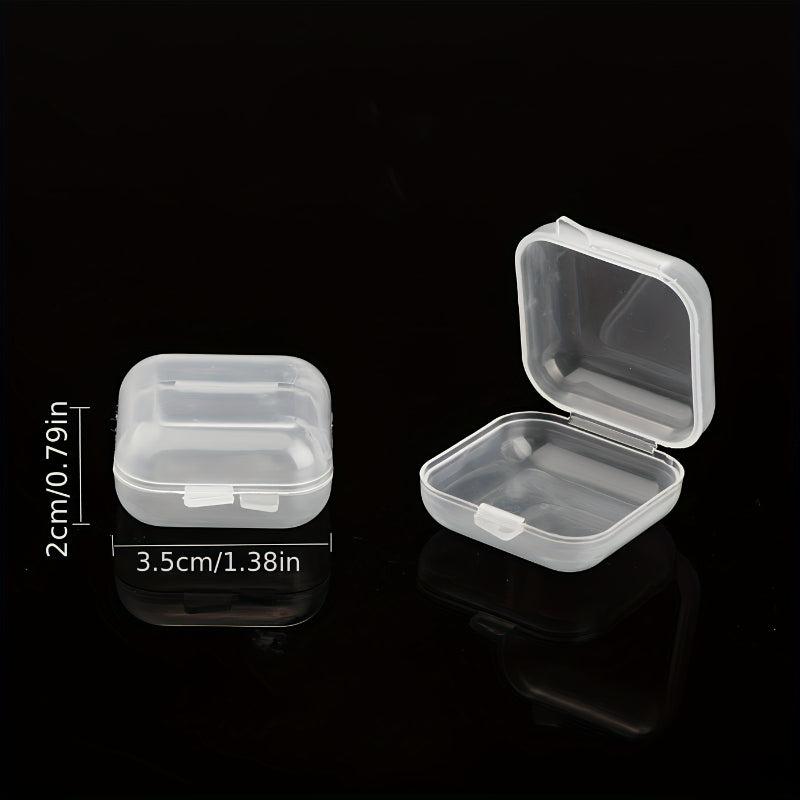 10pcs Clear Plastic Box Jewelry & Earplugs Storage Case with Lid