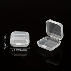 10pcs Clear Plastic Box Jewelry & Earplugs Storage Case with Lid