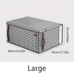 Houndstooth Wardrobe Clothes Organizer With Handle Square Clothes Storage Box