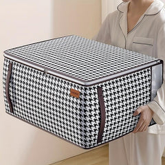 Houndstooth Wardrobe Clothes Organizer With Handle Square Clothes Storage Box