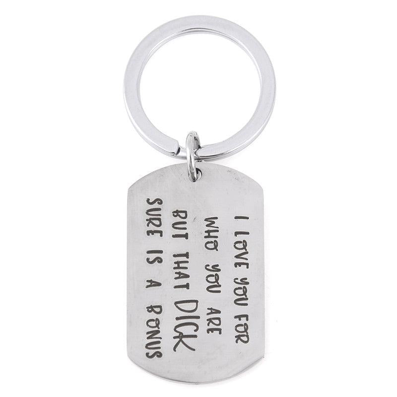 Alphabet Pattern Bag Pendant Metal Key Ring For Gift