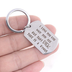 Alphabet Pattern Bag Pendant Metal Key Ring For Gift
