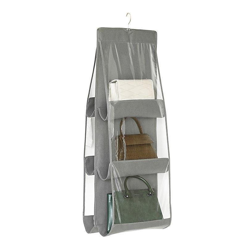 Clear Hanging Purse Organizer Easy Access Space Saving Bag Storage Holder