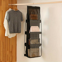 Clear Hanging Purse Organizer Easy Access Space Saving Bag Storage Holder