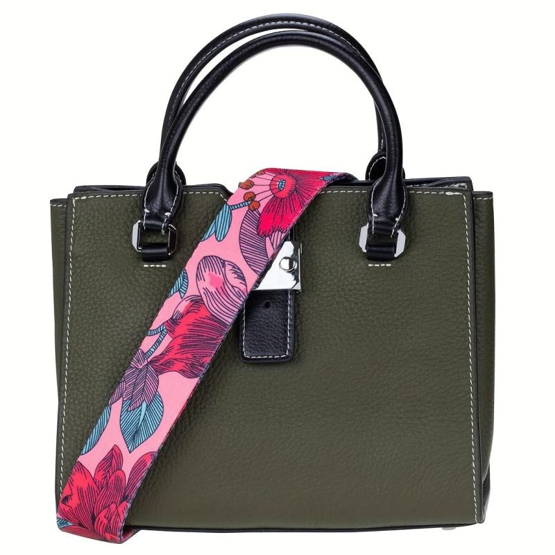 Adjustable Shoulder Strap Leaf Pattern Wide Purse Strap