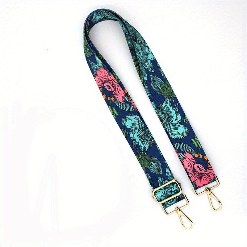 Adjustable Shoulder Strap Leaf Pattern Wide Purse Strap