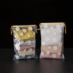 5 Pcs Transparent Storage Bag Drawstring Pouch Travel