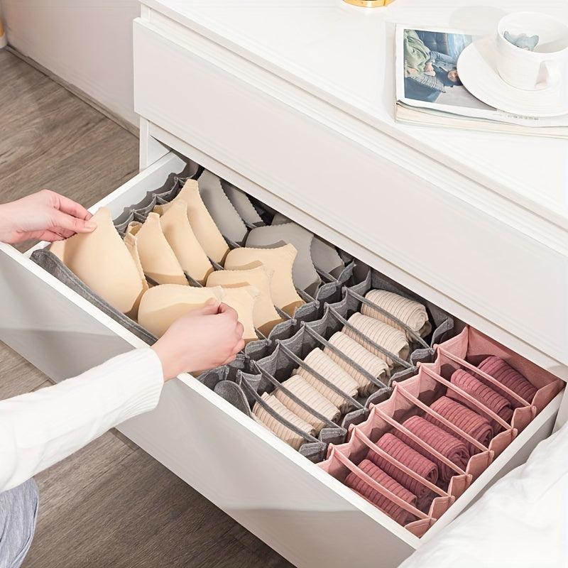 Foldable Storage Box Underwear Organizer Collapsible Bag With Grids