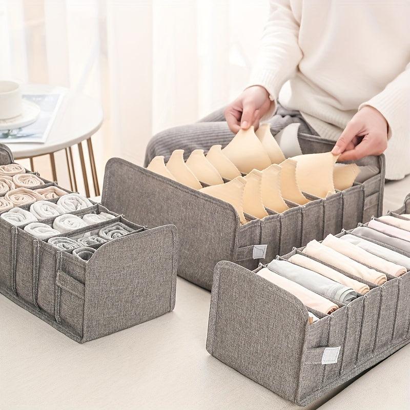 Foldable Storage Box Underwear Organizer Collapsible Bag With Grids