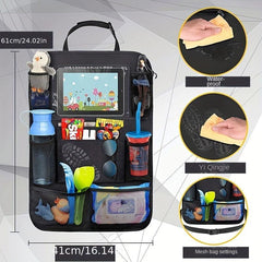 Car Back Seat Organizer Storage Bag Tablet Holder for Kids & Trips