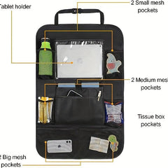 Car Back Seat Organizer Storage Bag Tablet Holder for Kids & Trips