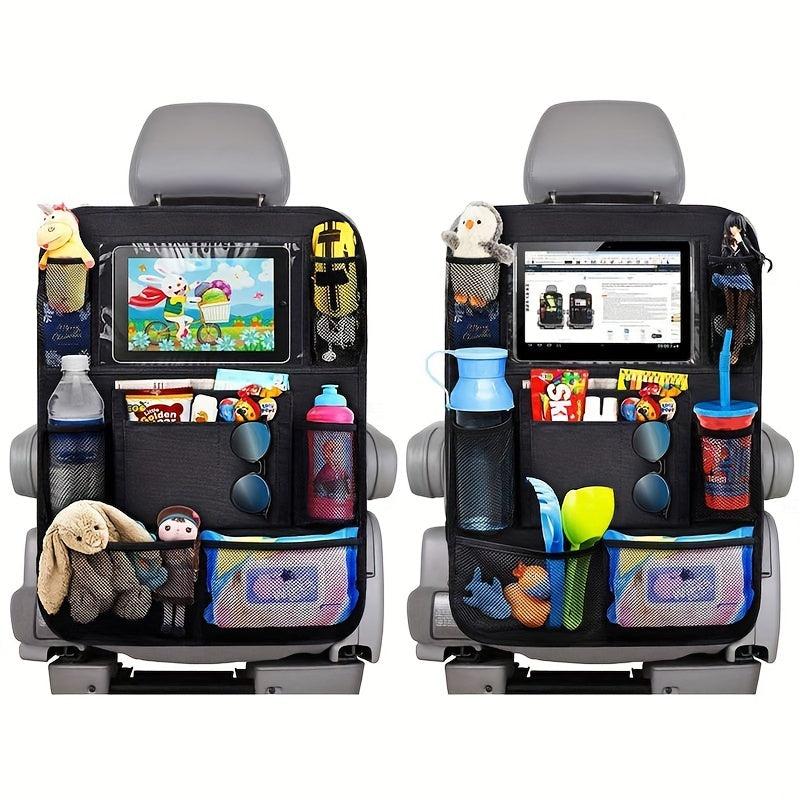 Car Back Seat Organizer Storage Bag Tablet Holder for Kids & Trips