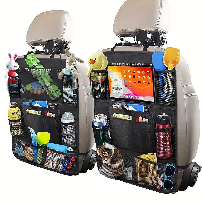 Car Back Seat Organizer Storage Bag Tablet Holder for Kids & Trips
