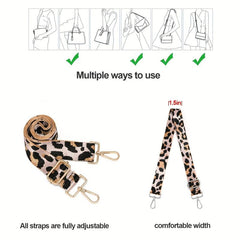 Leopard Print Bag Strap Adjustable Lightweight Reusable Accessory