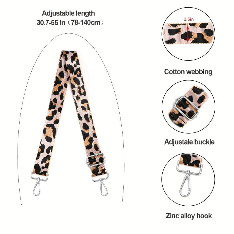 Leopard Print Bag Strap Adjustable Lightweight Reusable Accessory