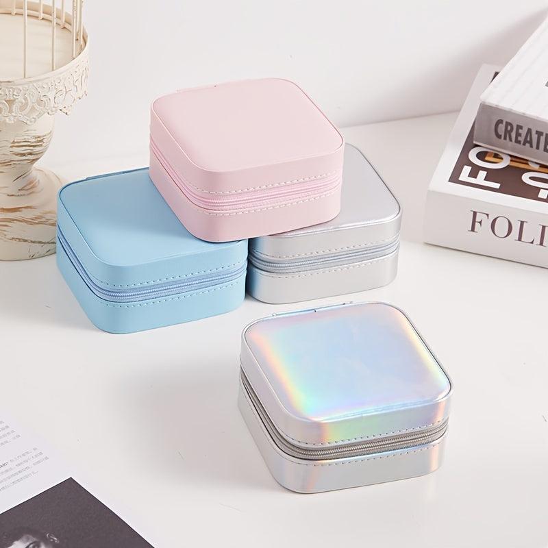 Portable Lightweight Jewelry Organizer Storage Box with Mirror